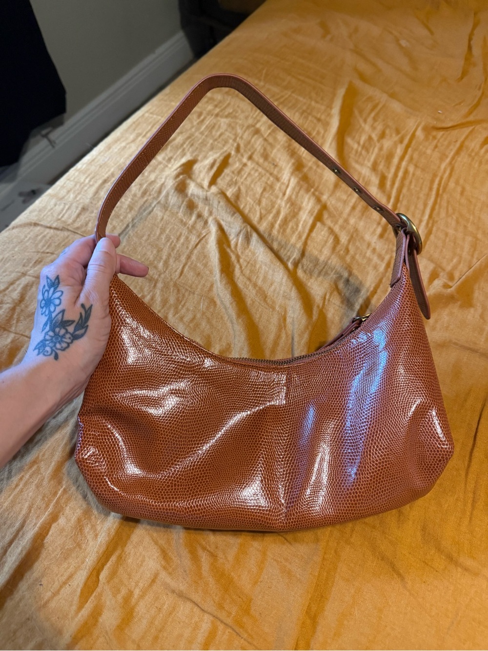 Urban Outfitters Rust Brown Textured Shoulder Bag